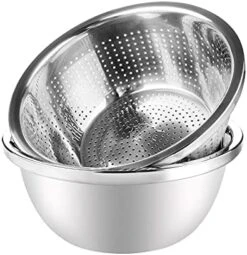 304 Stainless Steel Colander With Bowl Set Of 2, Kitchen Strainer, Washer, Drainer Basket With Basin For Vegetable, Fruits, Pasta, Salad Mixing, Food Prep, Heavy Duty & Dishwasher Safe 14 304 Stainless Steel Colander With Bowl Set Of 2, Kitchen Strainer, Washer, Drainer Basket With Basin For Vegetable, Fruits, Pasta, Salad Mixing, Food Prep, Heavy Duty & Dishwasher Safe -Peugeot Shop 411i6CuFNzS. AC