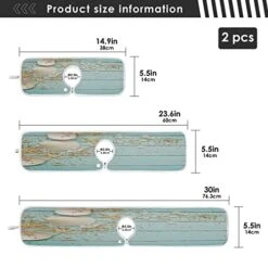 Kitchen Faucet Absorbent Mat Seashell Starfish Wooden Water Splash Guard For Sink, Faucet Drip Catcher Thicken Sponge Microfiber Faucet Water Catcher Mat Sink Absorbent Mat For Kitchen 23x5in 2Pack -Peugeot Shop 411rszt17mL