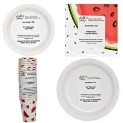 Watermelon Party Supplies Tableware Set 24 9" Plates 24 7" Plate 24 9 Oz. Cups 50 Lunch Napkins Pink Green Melon Fruit Slice Disposable Paper Goods For Summer Picnic Baby Shower & Birthday Party Decor 11 Watermelon Party Supplies Tableware Set 24 9" Plates 24 7" Plate 24 9 Oz. Cups 50 Lunch Napkins Pink Green Melon Fruit Slice Disposable Paper Goods For Summer Picnic Baby Shower & Birthday Party Decor -Peugeot Shop 411uF61GHgL