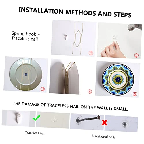 4pcs Black Decor White Utensil Holder Black Metal Invisible Plate Hanger Plate Hangers For The Wall Plate Wall Mount Stickers Picture Photo Wall Tray Silk Board 5 4pcs Black Decor White Utensil Holder Black Metal Invisible Plate Hanger Plate Hangers For The Wall Plate Wall Mount Stickers Picture Photo Wall Tray Silk Board - Image 5