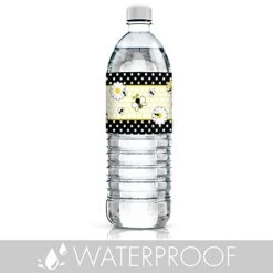 Bumble Bee Party Water Bottle Labels - 24 Stickers -Peugeot Shop 411wouI0W3L