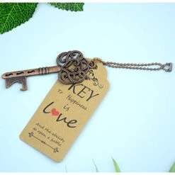 52pcs Vintage Skeleton Key Bottle Opener Wedding Party Favor Guest Souvenir Gift Set With Tag Card And Keychain(Antique Copper) -Peugeot Shop 411wqZ4HVhL