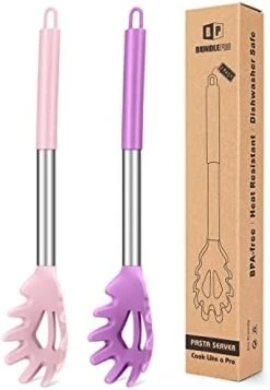 Ack Of 2 Silicone Pasta Fork, Kitchen Heat Resistant Noodle Spoon Server, BPA Free Spaghetti Strainer,Best Cooking Tools (Gray-Blue) -Peugeot Shop 41217RriiEL. AC