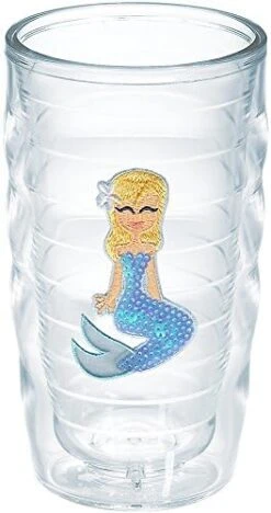 Tervis Blue Sequin Mermaid Insulated Tumbler With Emblem And Turquoise Lid, 16 Oz, Clear -Peugeot Shop 412A1OUB8YL. AC