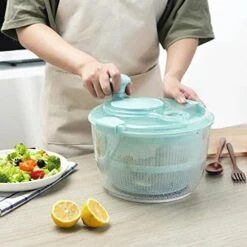 HEIMP Dryer Salad Spinner With Handle, Manual Salad Spinner, With Bowl To Wash, Dry, Lettuce, Vegetables, Fruit Drain Dishwasher Safe Kitchen Slicer 13 HEIMP Dryer Salad Spinner With Handle, Manual Salad Spinner, With Bowl To Wash, Dry, Lettuce, Vegetables, Fruit Drain Dishwasher Safe Kitchen Slicer -Peugeot Shop 412AafN4LbS