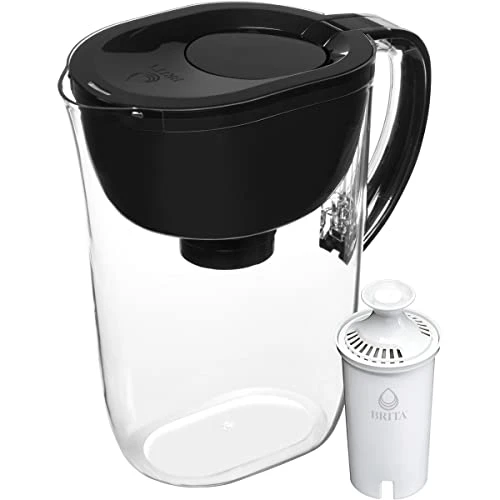 Brita Large Water Filter Pitcher For Tap And Drinking Water With SmartLight Filter Change Indicator + 1 Standard Filter, Lasts 2 Months, 10-Cup Capacity, Black 1 Brita Large Water Filter Pitcher For Tap And Drinking Water With SmartLight Filter Change Indicator + 1 Standard Filter, Lasts 2 Months, 10-Cup Capacity, Black
