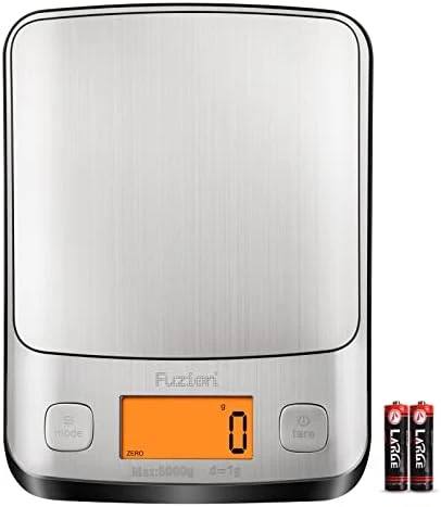 Kitchen Scale, 11lb Food Scales Digital Weight Grams And Oz, LCD Backlit Display, Stainless Steel Digital Scale With Tare & Auto Off For Baking And Cooking, Batteries Included 6 Kitchen Scale, 11lb Food Scales Digital Weight Grams And Oz, LCD Backlit Display, Stainless Steel Digital Scale With Tare & Auto Off For Baking And Cooking, Batteries Included - Image 6