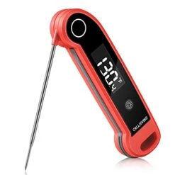 ST49 Digital Thermocouple Instant-Read Meat Thermometer For Food, Grilling, BBQ, Kitchen Cooking, Oil Deep Frying & Candy (Red)