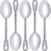 Super Strong, Ergonomic 11 In Serving Spoon 5 Pk. Big, Solid Stainless Steel Spoons For Cooking, Baking And Basting. Best Kitchen Flatware For Buffet And Banquet Service In Restaurants And Homes