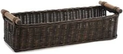 Ong Narrow Pole Handle Wicker Basket, Small, 17 In L X 5 In W X 5.25 In H, Sandstone -Peugeot Shop 412WV012HTL. AC 2