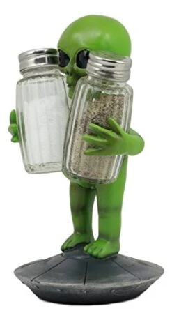 UFO Outer Space Colony Extra Terrestrial Roswell Alien On Flying Saucer Spaceship Salt And Pepper Shakers Holder Statue 7"Tall For Kitchen Decor Event Hosting Chef Hobbyist (Green) 7 UFO Outer Space Colony Extra Terrestrial Roswell Alien On Flying Saucer Spaceship Salt And Pepper Shakers Holder Statue 7"Tall For Kitchen Decor Event Hosting Chef Hobbyist (Green) -Peugeot Shop 412YmJj1U4L