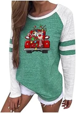 Sweatshirts For Women Loose Fit Fall Fashion Sweatshirts Long Sleeve Christmas Print Loose Tops Pullover Top Streetwear -Peugeot Shop 412ZFQbQQHL. AC