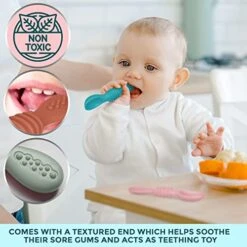 Licone Baby Spoons First Stage Infant Feeding Spoon For Baby Led Weaning BPA Lead Phthalate And Plastic Free, Great Gift Set