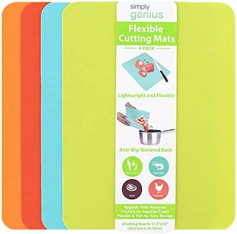Plastic Cutting Boards For Kitchen - Color Coded Chopping Board Set - Flexible Cutting Mats For Meat & Vegetables - Dishwasher Safe, Non-Slip, BPA Free (8-Pack Multicolor, Mixed Size) 15 Plastic Cutting Boards For Kitchen - Color Coded Chopping Board Set - Flexible Cutting Mats For Meat & Vegetables - Dishwasher Safe, Non-Slip, BPA Free (8-Pack Multicolor, Mixed Size) - Image 15