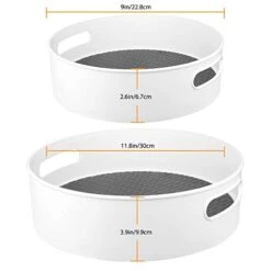 2 Pack Pantry Lazy Susan Organizer - 9" & 12" Lazy Susan Turntable For Cabinet, Save Space, Non-Skid Lazy Susan Turntable, Plastic Lazy Susan For Kitchen, Cabinet, Pantry, Office, Bathroom -Peugeot Shop 412jccCeJIL