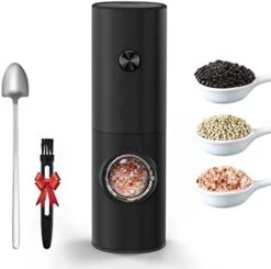 Electric Pepper Grinder, Battery Operated Automatic Salt And Pepper Grinder Set Mill, Adjustable Coarseness One-hand Button Control, 2 Packs -Peugeot Shop 412k3DzQfL. AC