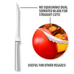 Ada Cutlery Tomato Slicing Knife – Stainless Steel Blade With Aluminum Handle Made In USA, 8-7/8 Inches