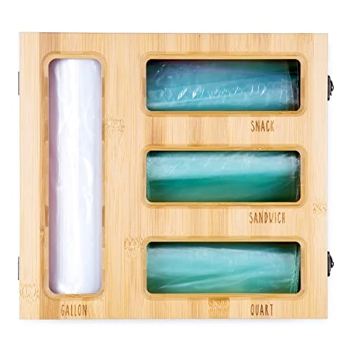 Storage Bag Organizer For Kitchen Drawer - Sturdy & Stylish Bamboo Baggie Organizer - Fits Any Brand Gallon, Slider Quart, Sandwich & Snack - Plastic Bag Organizer With Wall Mount Hardware 1 Storage Bag Organizer For Kitchen Drawer - Sturdy & Stylish Bamboo Baggie Organizer - Fits Any Brand Gallon, Slider Quart, Sandwich & Snack - Plastic Bag Organizer With Wall Mount Hardware