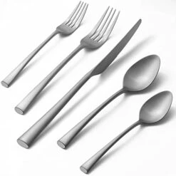 Potter 20-Piece Forged Silverware Set Stainless Steel Flatware Set Cutlery Set,Service For 4,Mirror Finish,Dishwasher Safe -Peugeot Shop 412o ONLjL. AC