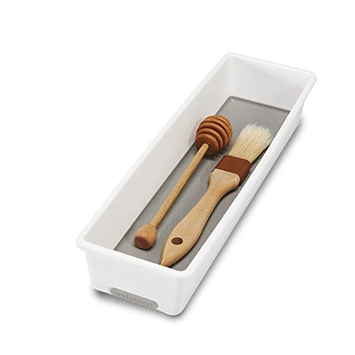 Madesmart Plastic Multipurpose Storage Organizer Bin For Drawers, Low-Profile Storage Bin Drawer Organizer, White 2 Madesmart Plastic Multipurpose Storage Organizer Bin For Drawers, Low-Profile Storage Bin Drawer Organizer, White - Image 2