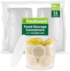 Food Storage Containers [24 Set] 32 Oz Plastic Deli Containers With Lids, Slime, Soup, Meal Prep Containers | BPA Free | Stackable | Leakproof | Microwave/Dishwasher/Freezer Safe -Peugeot Shop 412tKCVAkaL. AC