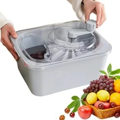 Washing Spinner Fruits | Fruit And Vegetable Washing Machine, Fruit Cleaning Device, Large Fruits Washing Spinner, 720 Degree Fruits Cleaning Spinner With Self-drain System (No Electricity Required)