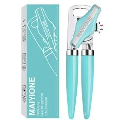 - Safe Cut Can Opener Manual Handheld, No-Trouble-Lid-Lift Can Opener With Magnet, Built In Bottle Opener, Stainless Steel Sharp Blade, Heavy Duty And Easy To Use Large Turn Knob, Aqua Sky