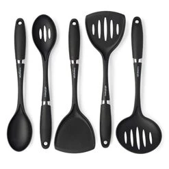Non-Stick Cookware Safe Set, Best Kitchen Tools Nylon Gadget, 5 Piece, Black