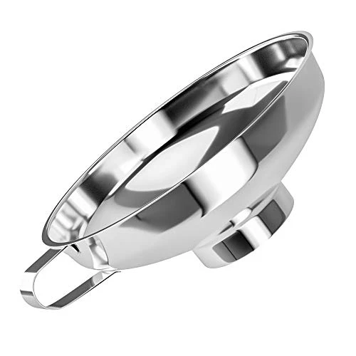 Stainless Steel Canning Funnel, Wide Mouth Jar Funnel With Handle For Wide And Regular Mouth Jars, Food Grade Metal Jam Funnel, 5.5-Inch Large Kitchen Funnels By HOXHA 1 Stainless Steel Canning Funnel, Wide Mouth Jar Funnel With Handle For Wide And Regular Mouth Jars, Food Grade Metal Jam Funnel, 5.5-Inch Large Kitchen Funnels By HOXHA