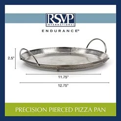 Endurance® Stainless Steel Precision Pierced Pizza Pan, 11.5" | Use On Grill Or Oven | Brown Crispy Crust Without Burning Pizza | Dishwasher Safe -Peugeot Shop 413LrVocUTS