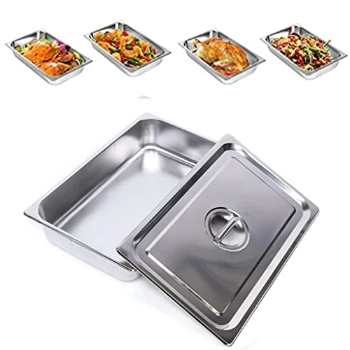 4 Pcs Hotel Pan Steam Table Pans With Lid, 4" Deep Full Size Stainless Steel Food Pan With Cover, Buffet Servers Pans Food Warmer Catering Pan Hot Steam Tray Water Pan For Restaurant Commercial 3 4 Pcs Hotel Pan Steam Table Pans With Lid, 4" Deep Full Size Stainless Steel Food Pan With Cover, Buffet Servers Pans Food Warmer Catering Pan Hot Steam Tray Water Pan For Restaurant Commercial - Image 3