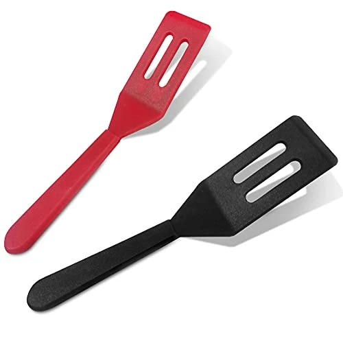 LAND 2 Pcs Mini Spatula Serving Spatula Flexible Nonstick Silicone Heat-Resistant Cookie Spatula Slotted Spatula For Flip Egg In Small Frying Pan Cookie Batter Cookware Cooking Baking(Red And Black) 1 LAND 2 Pcs Mini Spatula Serving Spatula Flexible Nonstick Silicone Heat-Resistant Cookie Spatula Slotted Spatula For Flip Egg In Small Frying Pan Cookie Batter Cookware Cooking Baking(Red And Black)