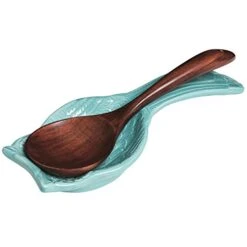 ® Aqua Blue Ceramic Spoon Rest With Owl Design, Countertop Cooking Spoon And Ladle Holder -Peugeot Shop 413MgjE3DKL