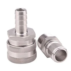 DERNORD Stainless Steel Quick Disconnect Set - Beer Brewing Connector Kit (Barb Female/MPT Male(Pack Of 2))