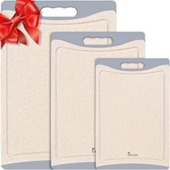 Extra Large Cutting Boards, Plastic Cutting Board For Kitchen Dishwasher Chopping Board Set Of 3 With Juice Grooves, Easy Grip Handle