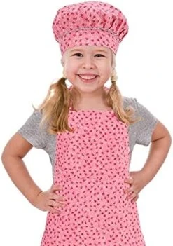 CRJHNS Kids Apron And Chef Hat Set, Adjustable Cotton Child Aprons With Large Pocket White Girls Boys Kitchen Bib Aprons For Cooking Baking Painting -Peugeot Shop 413as3 TKqL. AC