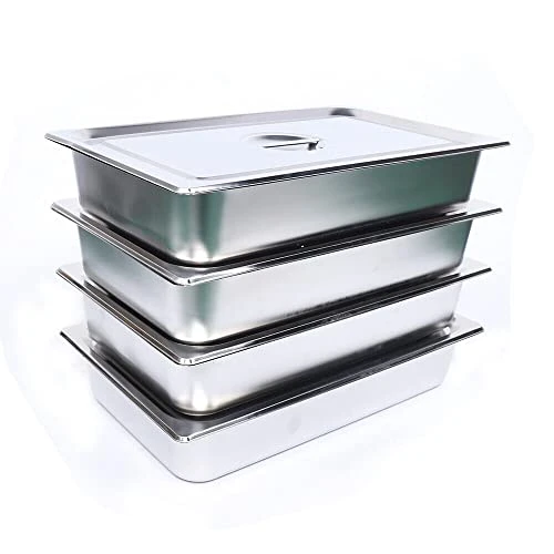 4 Pcs Hotel Pan Steam Table Pans With Lid, 4" Deep Full Size Stainless Steel Food Pan With Cover, Buffet Servers Pans Food Warmer Catering Pan Hot Steam Tray Water Pan For Restaurant Commercial 4 4 Pcs Hotel Pan Steam Table Pans With Lid, 4" Deep Full Size Stainless Steel Food Pan With Cover, Buffet Servers Pans Food Warmer Catering Pan Hot Steam Tray Water Pan For Restaurant Commercial - Image 4