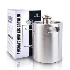 TMCRAFT 64OZ Stainless Steel Mini Keg, Portable Beer Growler With Exhaust Valve Designed Cap To Keep Beverage Fresh.