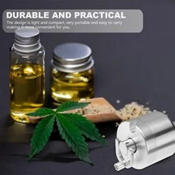DOITOOL Metal Powder Grinder Portable Grinder Hand Mill Funnel Ultra- Fine Powder Grinding Crusher With Glass Vial For Outdoor Camping Travel Use -Peugeot Shop 413doPamaOL