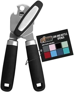 Heavy Duty Stainless Steel Smooth Edge Manual Hand Held Can Opener With Soft Touch Handle, Rust Proof Oversized Handheld Easy Turn Knob, Best Large Lid Openers For Kitchen, Black 27 Heavy Duty Stainless Steel Smooth Edge Manual Hand Held Can Opener With Soft Touch Handle, Rust Proof Oversized Handheld Easy Turn Knob, Best Large Lid Openers For Kitchen, Black -Peugeot Shop 413lOsUJaAL. AC