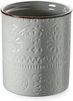 Kitchen Utensil Holder, 7.2”Extra Large Farmhouse Utensil Holders For Countertop, White Ceramic Utensil Crock, Anti Slip & Scratch Cork Bottom, Utensil Holder For Kitchen Counter -Peugeot Shop 413pELiBKoL. AC