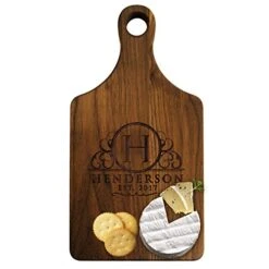 Sonalized Cheese Maple Walnut Cutting Or Serving Board - Custom Monogrammed (Walnut)