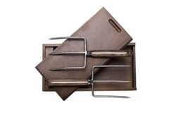 Turkey Lifter Forks In Rosewood Gift Box By TOR Kitchenware - The German Patented Stainless Steel Poultry And Meat Prong (Set Of 2)