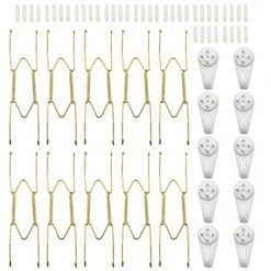 10PCS 8 Inch Plate Hangers Wall Plate Hangers And 10 PCS Wall Hooks For 7.5 To 8.5 Inch Decorative Plates, Antique China, Antique Plates And Arts