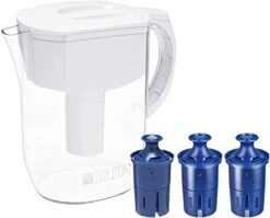Brita Large Water Filter Pitcher For Tap And Drinking Water With SmartLight Filter Change Indicator + 1 Elite Filter, Reduces 99% Of Lead, Lasts 6 Months, 10-Cup Capacity, White -Peugeot Shop 4145soXvM0L