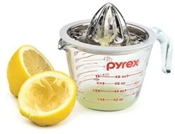 Endurance® (JUC-PYX) Manual Hand Citrus Juicer Squeezer, Stainless Steel, 4.75 Inch Dia. | Use W/ Pyrex Cups, Bowls | For Oranges, Grapefruits, Lemons | Dishwasher Safe,Silver
