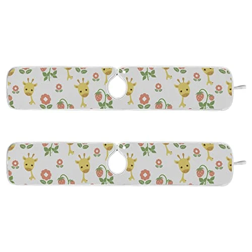 Kcldeci 2 Pack Faucet Mat Splash Guard For Kitchen Sink,Cute Giraffe Pattern 30x5 Inch Faucet Handle Drip Catcher Tray Absorbent Mat Fast Dry Mat For Kitchen, Bathroom 3 Kcldeci 2 Pack Faucet Mat Splash Guard For Kitchen Sink,Cute Giraffe Pattern 30x5 Inch Faucet Handle Drip Catcher Tray Absorbent Mat Fast Dry Mat For Kitchen, Bathroom - Image 3