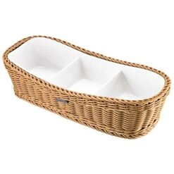 Westmark Saleen Rectangular Wicker Basket With Porcelain Insert, 315 X 135 X 75 Cm, Beige 11 Westmark Saleen Rectangular Wicker Basket With Porcelain Insert, 315 X 135 X 75 Cm, Beige -Peugeot Shop 4148raMaa5L