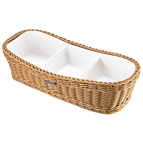 Westmark Saleen Rectangular Wicker Basket With Porcelain Insert, 315 X 135 X 75 Cm, Beige 5 Westmark Saleen Rectangular Wicker Basket With Porcelain Insert, 315 X 135 X 75 Cm, Beige - Image 5