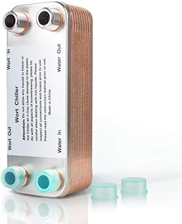 【30 Plates】MRbrew Homebrew Wort Chiller, Stainless Steel And Brazed With Copper Heat Exchanger, 1/2 NPT Thread Connection Hot Liquid Accelerated Cooler 8 【30 Plates】MRbrew Homebrew Wort Chiller, Stainless Steel And Brazed With Copper Heat Exchanger, 1/2 NPT Thread Connection Hot Liquid Accelerated Cooler - Image 8